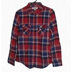 Get Lucky Los Angeles Lightweight Flannel Women's Medium Red Plaid NEW w/ TAGS